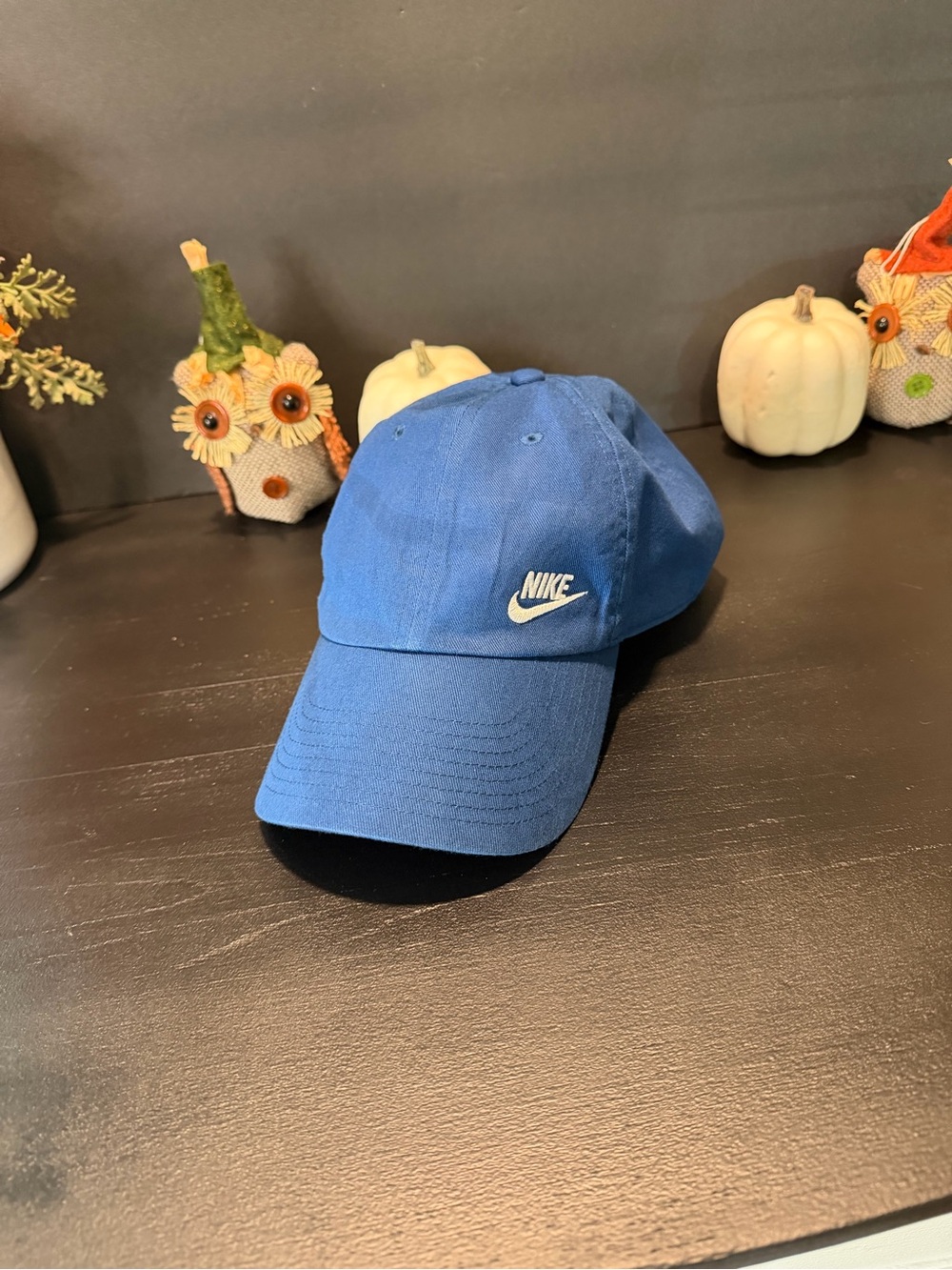 Nike Royal Blue Cotton Baseball Cap with White Swoosh